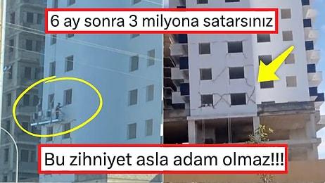 Adana'da Depremden Hasar Gören Bir Binadaki İzlerin Sıva Yapılarak Kapatıldığı İddiası Ortalığı Karıştırdı