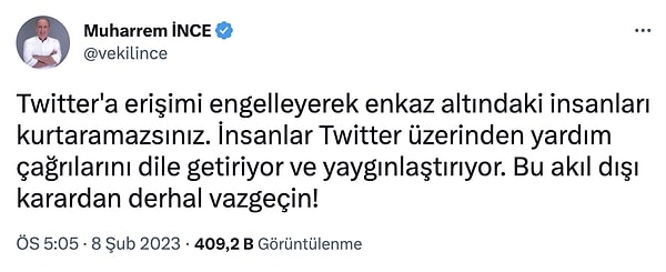 Memleket Partisi Genel Başkanı Muharrem İnce