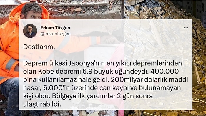 'Kobe Depreminde Bile Bölgeye İlk Yardımlar İki Gün Sonra Geldi' Diyen Adama Tepkiler Çığ Gibi Büyüyor!