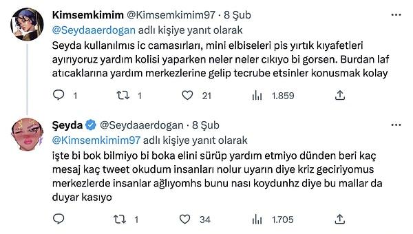 Depremzedelere gönderilecek koli yardımları için gönüllü olan bir vatandaş ise Şeyda Erdoğan'ın haklı bir isyanda bulunduğunu söyledi.