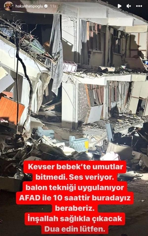 Ardından Kevser'in arama kurtarma çalışmalarını anbean yayınladı Hakan Hatipoğlu.