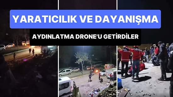 Yaratıcılık ve Dayanışma Örneği: Karanlıkta Arama Kurtarma Çalışması Yapan Ekibe Aydınlatma Drone'u ile Destek