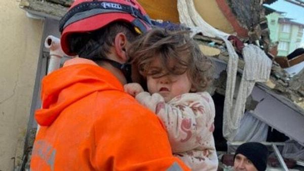 A 1-year-old baby under the rubble in Hatay  was rescued by firefighters.