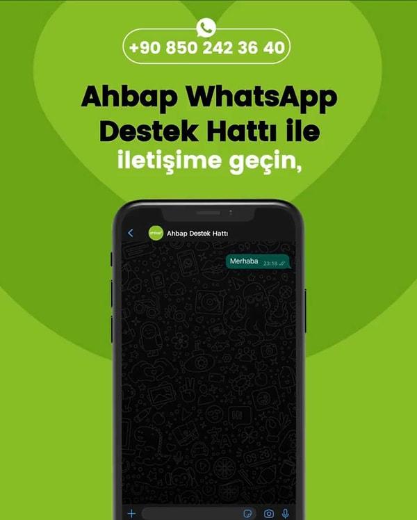 Ahbap Derneği WhatsApp Destek Hattı