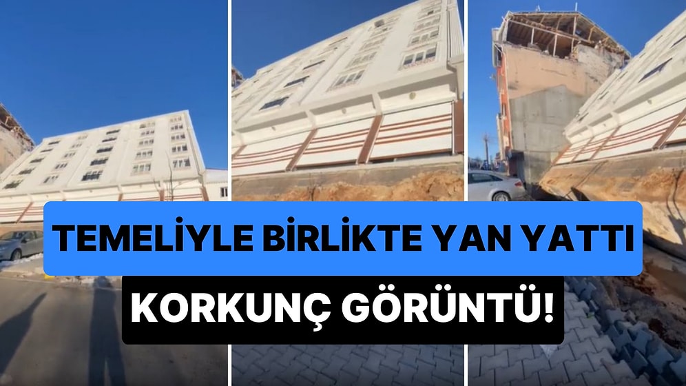 Böyle Bir Şey Nasıl Olabilir?! 5 Katlı Binanın Temeliyle Birlikte Komple Yan Yattığı Korkunç Görüntü