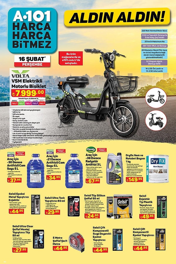 Volta VSM Elektirkli Motorlu Bisiklet 7.999 TL