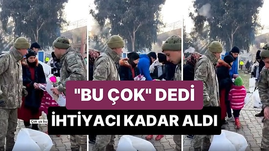 Mehmetçik'in Verdiği Yardıma 'Bu Çok' Deyip İhtiyacı Kadar Alan Depremzede