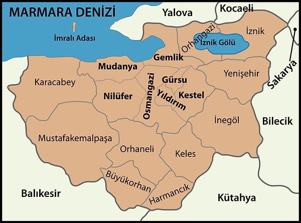 Bursa'da ikinci derecede deprem bölgeleri hangileri?