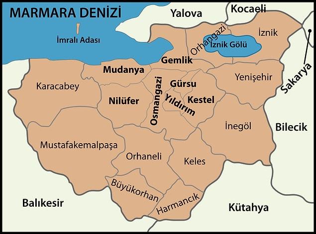 Bursa'da ikinci derecede deprem bölgeleri hangileri?