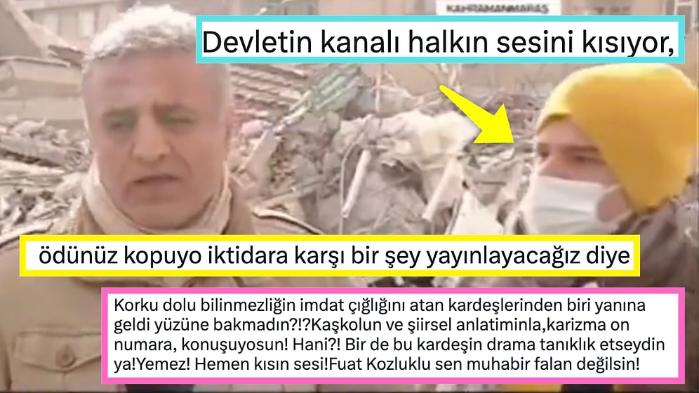 İsyan Eden Depremzedeyi Koluyla İtip Sesini Kısan TRT1'e Başta Şahan Gökbakar Olmak Üzere Tepki Yağdı!