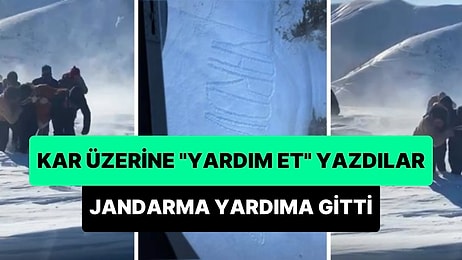 Kar Üzerine 'Yardım Et' Yazan Köylüler ve O Köylülere Helikopter ile Yardıma Giden Jandarma Ekipleri