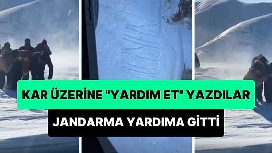 Kar Üzerine 'Yardım Et' Yazan Köylüler ve O Köylülere Helikopter ile Yardıma Giden Jandarma Ekipleri