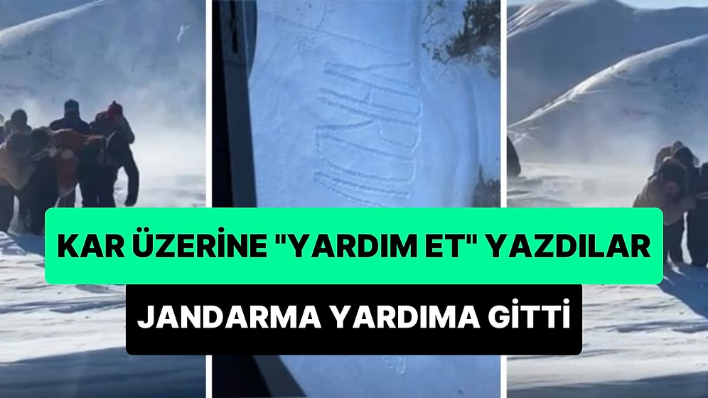 Kar Üzerine 'Yardım Et' Yazan Köylüler ve O Köylülere Helikopter ile Yardıma Giden Jandarma Ekipleri