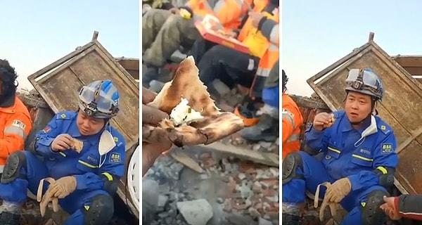 Kahramanmaraş merkezli deprem felaketine yardım için gelen Çin ekibi ile Vanlı vatandaşların yemek yeme anları sosyal medyada gündem oldu. O anlarda Vanlı vatandaş Çinli arama kurtarma görevlisine otlu peynir ikram ediyor.