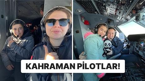 Hava Kuvvetlerine Ait Uçağın Pilotları Depremzede Çocukları Kokpitte Ağırladı