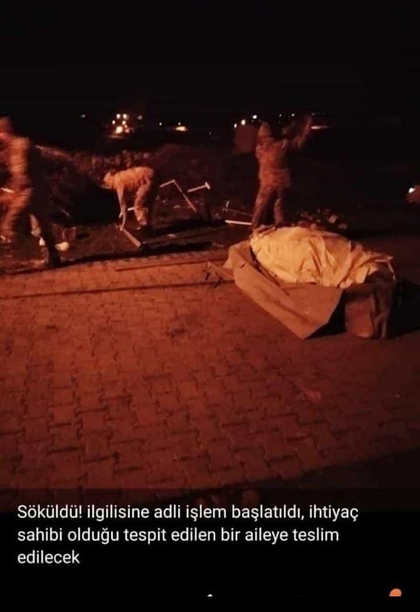 Yapılan son paylaşıma göre çadır söküldü ve ihtiyaç sahibi olan bir aileye teslim edilecek. İlgili kişi hakkında adli işlem başlatılacak...