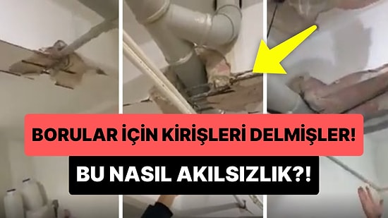 Gider Borularını Geçirebilmek İçin Kirişi Delen Tesisatçının İzlerken Saç Baş Yolacağınız Görüntüleri