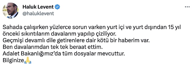 Haluk Levent Eski Davalar� Nedeniyle Kendisine Sald�ranlara Twitter'da Cevap Verdi