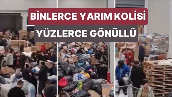 Bosna'da Yüzlerce Gönüllünün Canla Başla Çalıştığı Duygulandıran Yardım Toplama Görüntüsü
