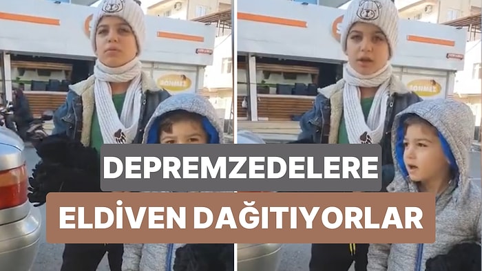 Depremzedelere Eldiven Dağıtan İki Minik Şu Zor Günlerde Hepimize Umut Oluyor