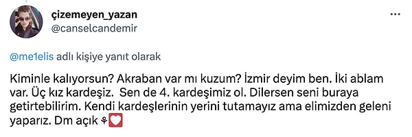 Ailesinin yerini dolduramayız, biliyoruz ama "Ben bu dünya da kaybedebileceğim her şeyi kaybettim" diyen Melis artık hepimizin kız kardeşi, kızı, ablası, evladı oldu...