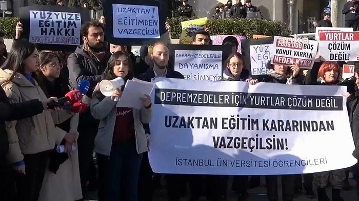 İstanbul Üniversitesi'nde 'Uzaktan Eğitim' Protestosu: 'Boş Konut Varken, Neden KYK?'