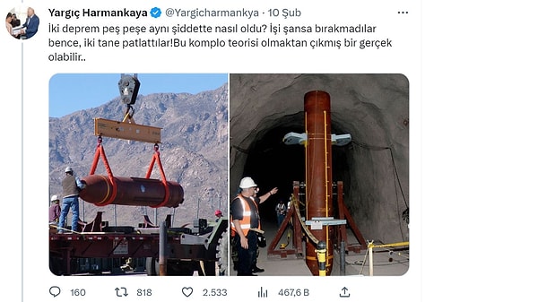 E tabii her kaos ve doğal afet döneminde karşımıza çıkan komplo teorileriyle de karşılaşıyoruz. Bitmek bilmiyor bu teoriler ciddi anlamda.