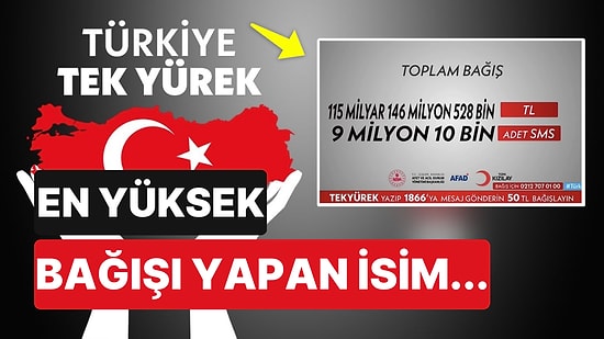 Türkiye Tek Yürek Ortak Canlı Yayında En Yüksek Bağışı Kim Yaptı? Kim Ne Kadar Bağış Yaptı?