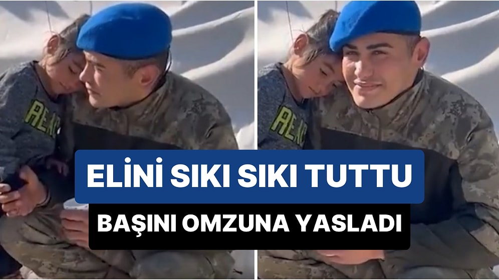 Bir Dağın Bağrına Sığınıyormuş Gibi... Elini Sıkı Sıkı Tuttuğu Askerin Omzuna Başını Yaslayan Depremzede Çocuk