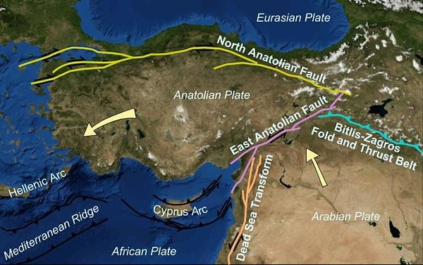 Büyük Antakya depremi Ölü Deniz fay zonu üzerinde gerçekleşmiştir. Bu fay hattı son 2 bin yıllık bir sürede çok büyük depremler oluşturmaya devam etmektedir. Fay hattını incelemek isterseniz fay hattının yer aldığı harita görseli aşağıdaki gibidir;