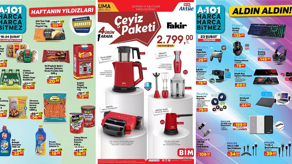 İndirim Günleri Başlıyor! 18 - 25 Şubat Haftasında A101, BİM ve ŞOK Aktüel Ürünler Listesinde Ne Var?