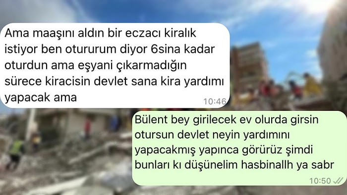 Depremzede Kiracısından Kira İsteyen Ev Sahibinin İnsanlıktan Ders Almamış Sözleri Tepki Çekti