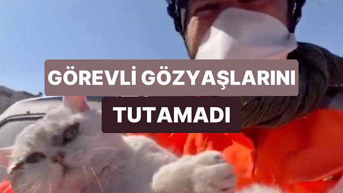 Depremin 10. Gününde Bir Kediyi Enkazdan Sağ Çıkaran Kurtarma Görevlisinin Mutluluk Gözyaşları