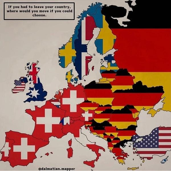 5. "Avrupalıların ülkelerini terk etmek zorunda kalsalar taşınacakları ülkeler:"