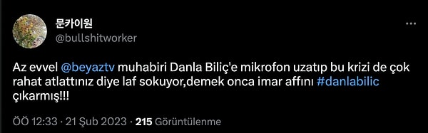 Danla Bilic'e sosyal medyadan da destek geldi.