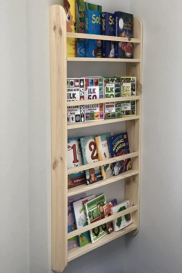 14. Çocuğunuza kitap okuma alışkanlığı kazandırmak için Montessori çocuk odası kitaplığı...