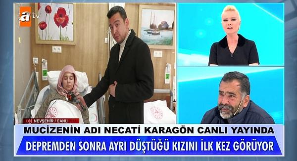 Necati Karagön'e kızının İstanbul'a geleceğini müjdeleyen Müge Anlı tüm aileye geçmiş olsun dilerken, depremde paramparça olan bir aileyi bir araya getirdi.