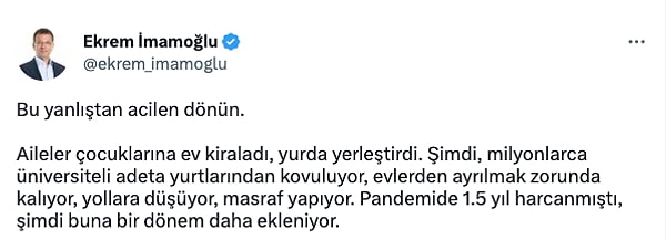 İşte o tweet: