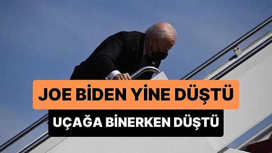 ABD Başkanı Joe Biden Uçağa Binerken Yine Merdivenlerde Düştü