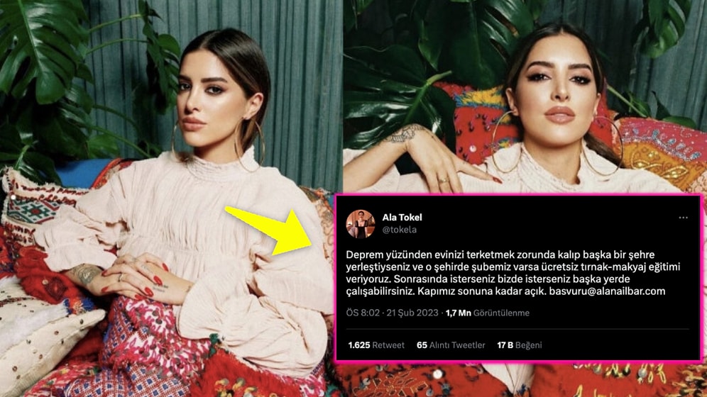 Nail Barlarıyla Ünlü Olan Influencer Ala Tokel Depremzedelere Ücretsiz Tırnak-Makyaj Eğitimi Sağlayacak