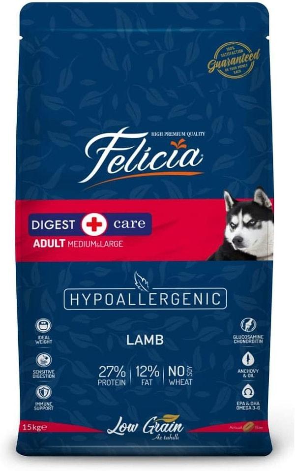 16. Felicia Az Tahıllı Yetişkin Kuzulu M/Large Breed Hypoallergenic Köpek Maması