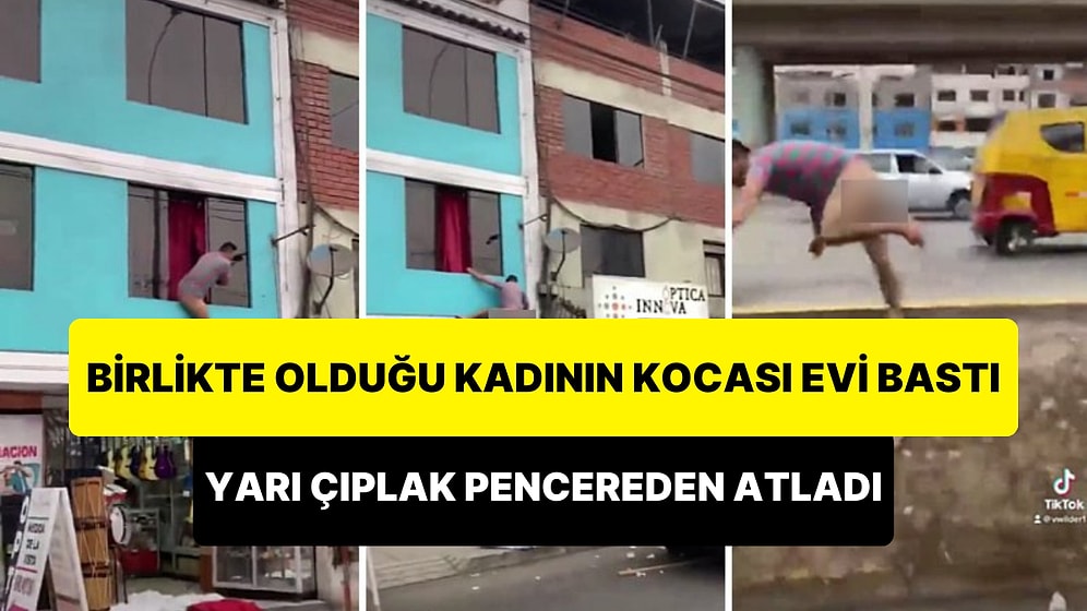 Birlikte Olduğu Kadının Kocası Evi Basınca Pencereden Atlayıp Yarı Çıplak Şekilde Arabaların Arasında Koştu