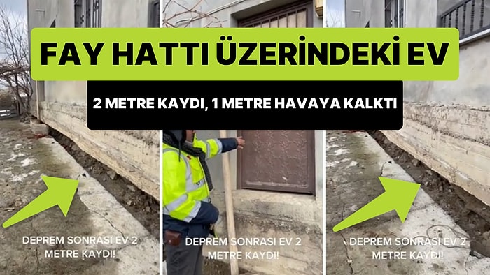 Kahramanmaraş Merkezli Depremlerde Adıyaman'da Fay Hattı Üzerindeki Ev 2 Metre Kayıp 1 Metre Havaya Kalktı