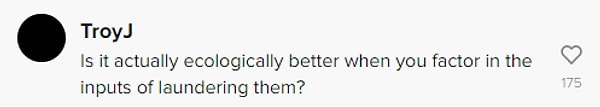 "Bunları temizleme girdilerini hesaba kattığınızda gerçekten ekolojik olarak daha mı iyi?"