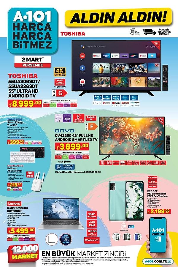 Toshiba 55" Ultra HD Android Tv 8.999 TL