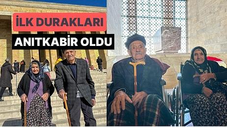 Ömrünüz Güzel Olsun! Depremin Ardından Ankara'ya Gelip Anıtkabir'i Ziyaret Eden Mustafa ve İnce Erbaş Çifti