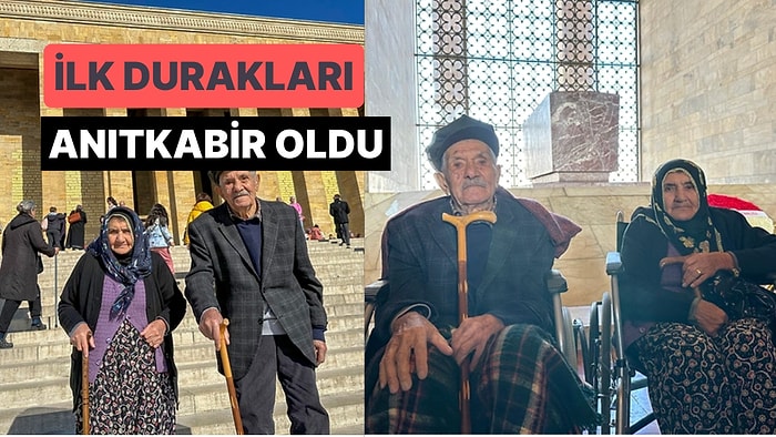 Ömrünüz Güzel Olsun! Depremin Ardından Ankara'ya Gelip Anıtkabir'i Ziyaret Eden Mustafa ve İnce Erbaş Çifti