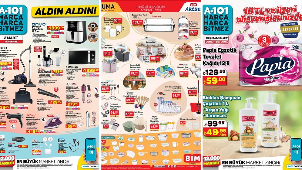 İndirim Günleri Başlıyor! 25 - 5 Mart Haftasında A101, BİM ve ŞOK Aktüel Ürünler Listesinde Ne Var?