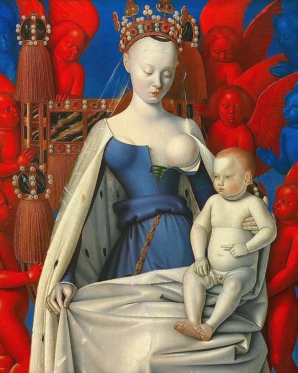 8. Jean Fouquet, "Madonna surrounded by Seraphim and Cherubim" (1452)