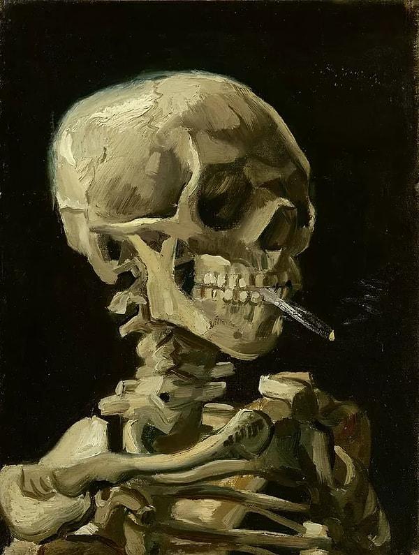14. Vincent van Gogh, "Skull of a Skeleton with Burning Cigarette" (1885-1886)